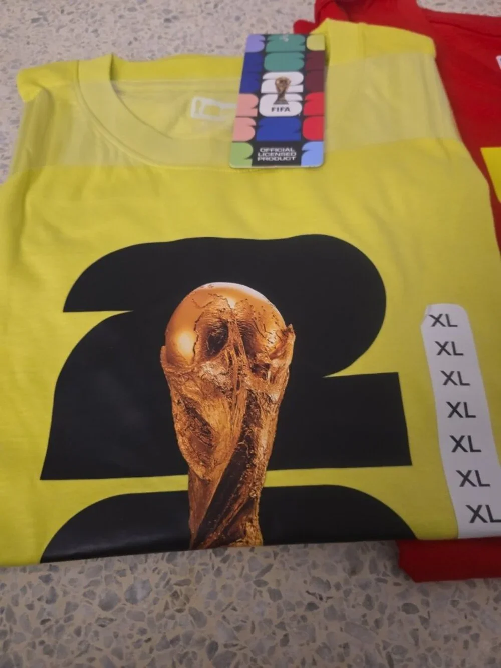 Lot 3 XL FIFA World Cup 2026 Authentic World Cup T-Shirt We Are New Red Black - Picture 3 of 7